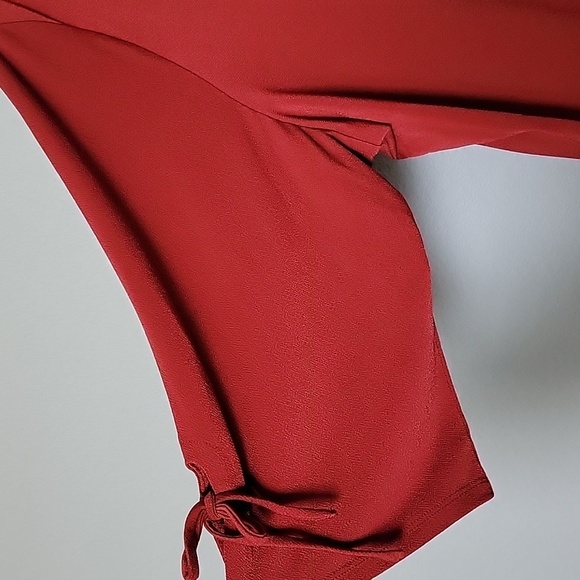 CJ Banks Classy Fall Burnt Orange NWT 3X Stretch Blouse Top - Picture 4 of 6